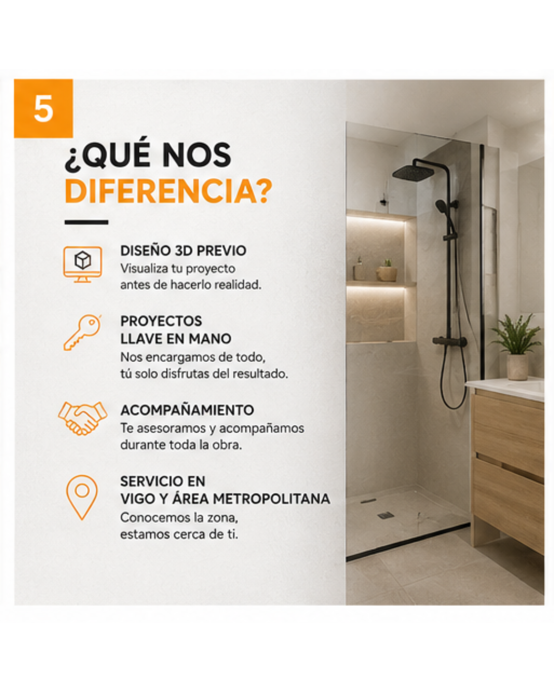 Diseño 3D previo, proyectos llave en mano y acompañamiento en reformas en Vigo
